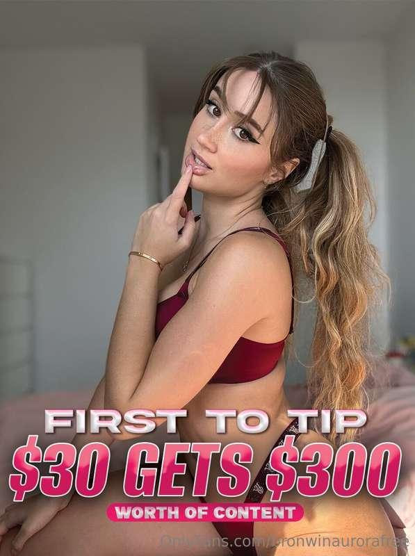 💞 FIRST FAN TO TIP 30$ GETS 300$ WORTH OF CONTENT 💞