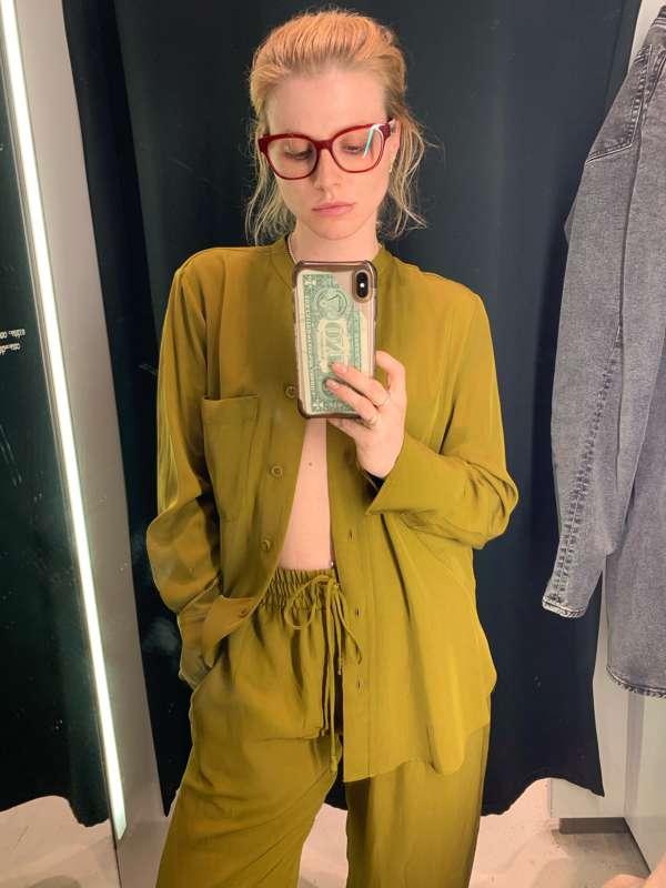 Quick selfies in a fitting room while I was trying some clot..