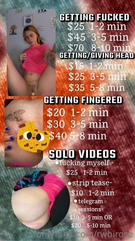 updated menu 🥰