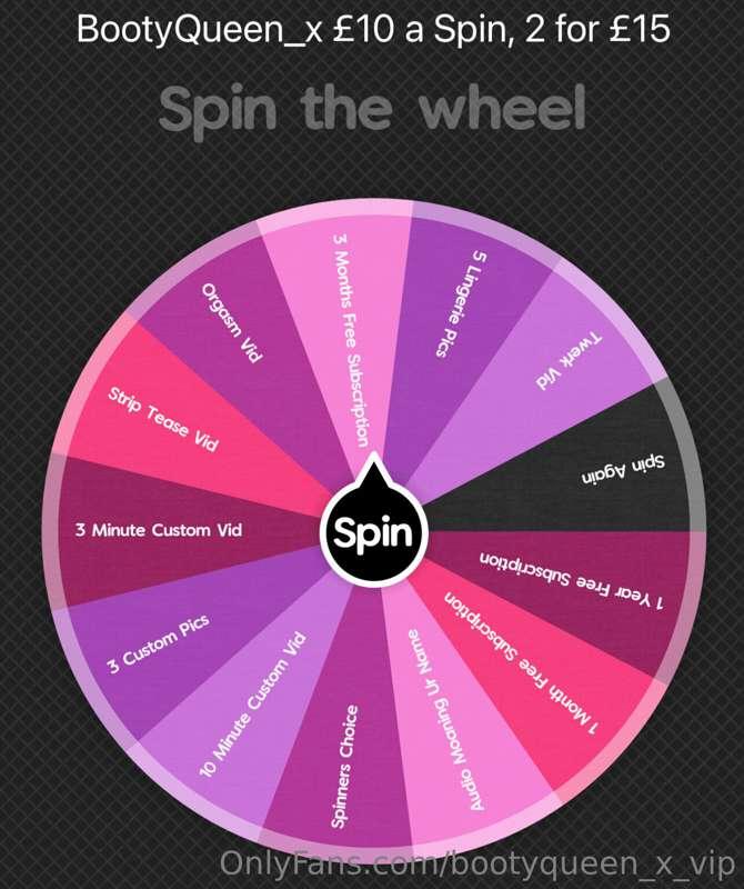 Let’s play a game… 😈 
Tip me & win something from the wheel ..