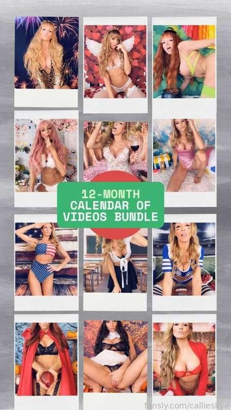 💃🪩 **12-Month Calendar of Videos Bundle** 💃🪩

Campaign: https://fansly.com/post/671912675264962563

📆 Let’s celebrate all year long!! Grab a year's worth of videos marking a special event for every month! I’ll make you cum hard every month of the year in this mega bundle! My PREMIUM ROLEPLAY videos are in this bundle! Over 142 minutes of footage!! Get all 12 videos for only $75! (Valued at $600!!!)

🎆January: 11:35 New Year's Eve

❤️February: 10:53 Cupid

🍀March: 13:36 Leprechaun

🐰April: 12:19 Horny Easter Bunny

🌸May: 11:07 Flower Garden Fuck

🏖️June: 11:06 Summer Pool Party

🇺🇸July: 12:01 Independence Day

📚August: 13:47 Back to School

🏈September: 11:25 Football Fuck

🎃October: 16:46 Red Riding Hood

🦃November: 11:14 Thanksgiving Pilgrim

🎅🏼December: 9:13 Christmas Lumberjack

All 12 videos sent immediately to your inbox!