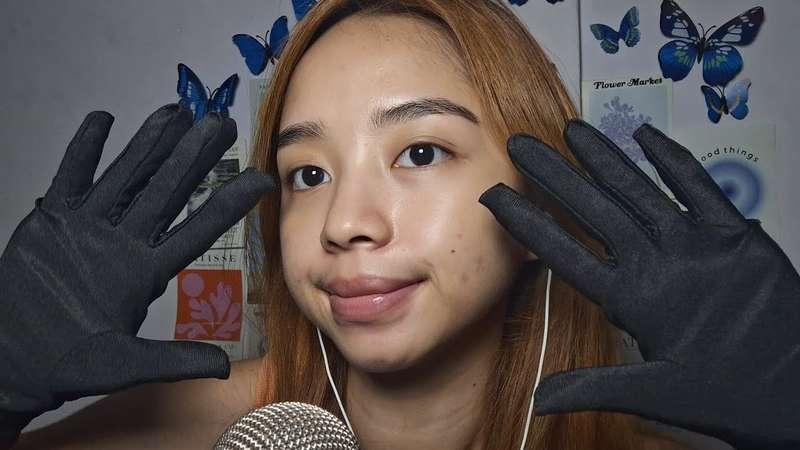 ASMR hand gloves triggers + telling u information 💕