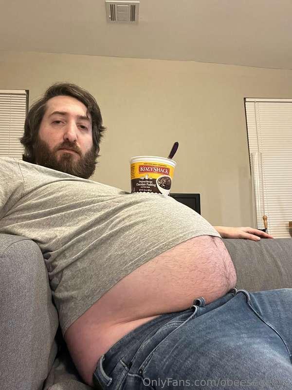 Just eating an entire tub of pudding for a small dessert.
