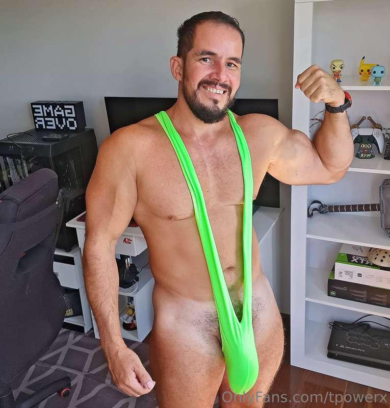 I'm very horny wearing Borat's swimming trunks