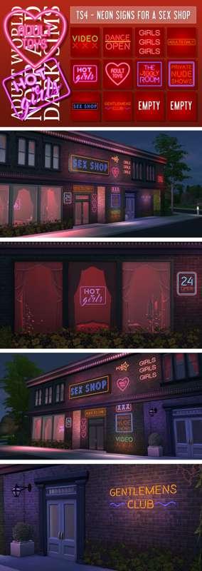 TS4 - Neon Signs for a Sex Shop