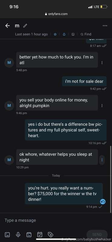 look at this sorry sack of chicken shit coming into my phone..