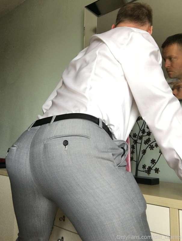 Silver suit bulging
