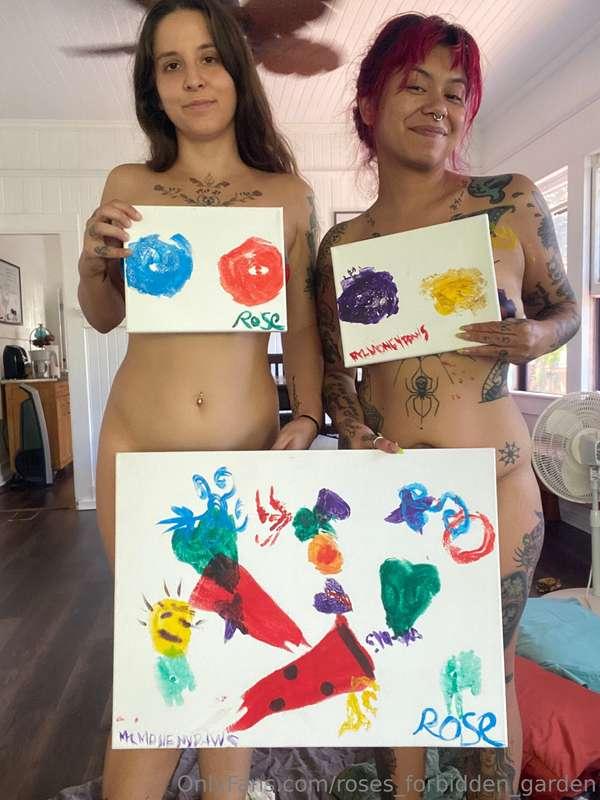 Nude paint sesh with my love @mzmoneypaws 