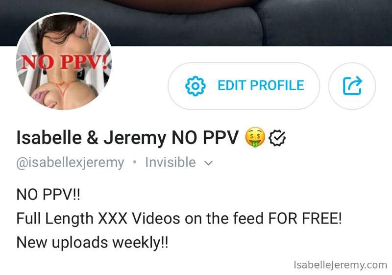 🚨 ***New NO PPV Page!!*** 🚨
@IsabellexJeremy
FREE VIDEOS on ..