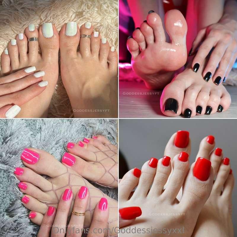 Which color should I get for my next pedi? 💅🏻🤔White, Red, Bl..