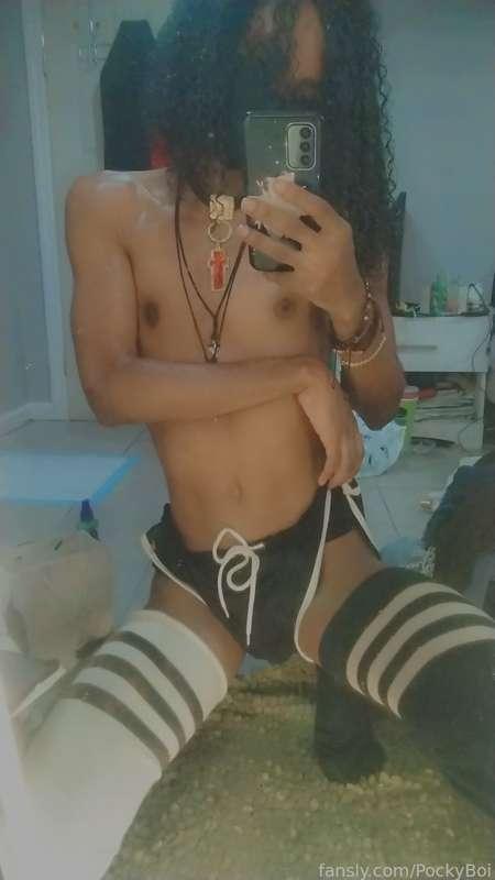 FEMBOY SHORTS AND THIGH HIGHS 🥺