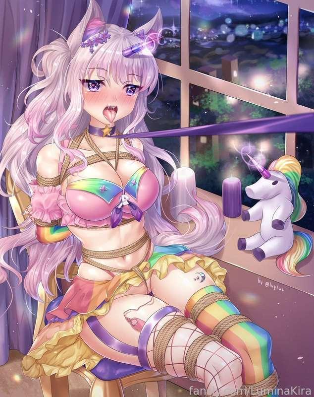 Wanna tie me up? owo


Heres some variations of this beautiful unicorn shibari art. uwu enjoy!

#vtuber #vtubers #lewdtuber #bdsm #shibari #anime