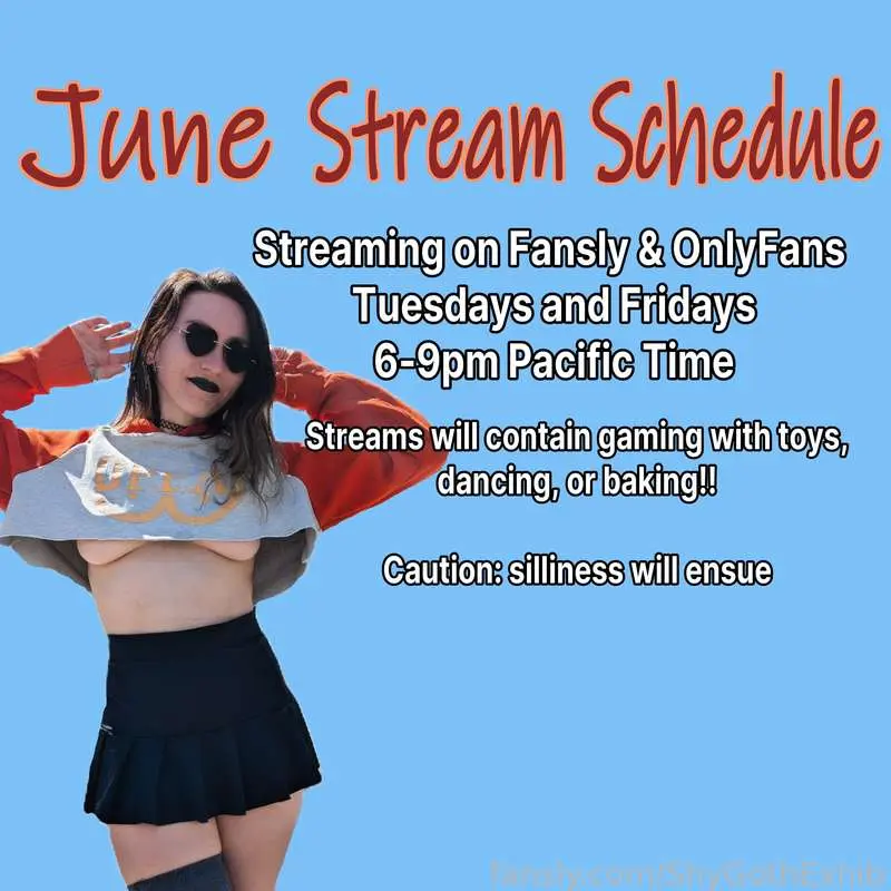Stream Schedule for the month!! I am super excited to see you all there!
