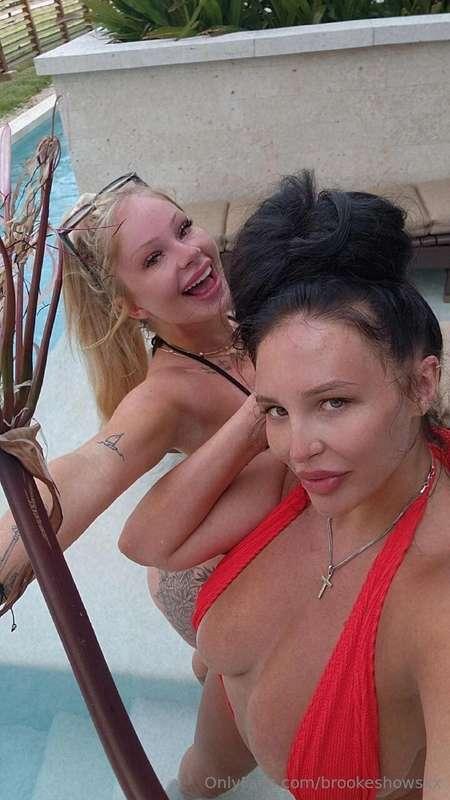 Harley & I are super horny by the pool baby & really wanting..
