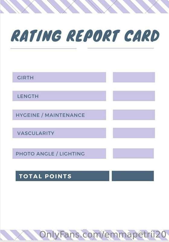 ## **Dick Report Card**

Want to know exactly I like best ab..