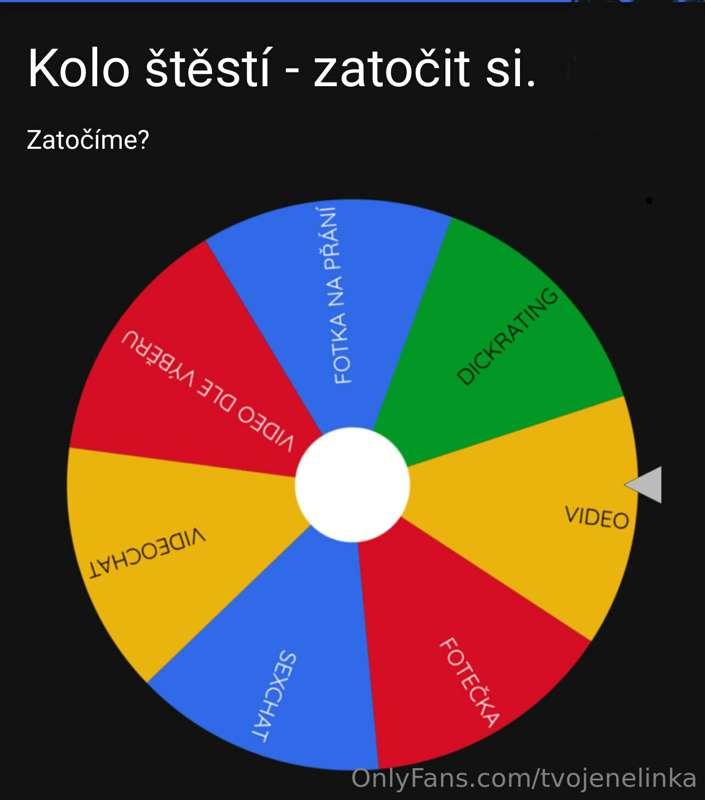 Mám tu pro vás kolo štěstí, kdo by měl zájem si zatočit tak ..