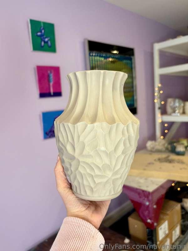 Made this cute little vase today!! Unlock this for the photo..