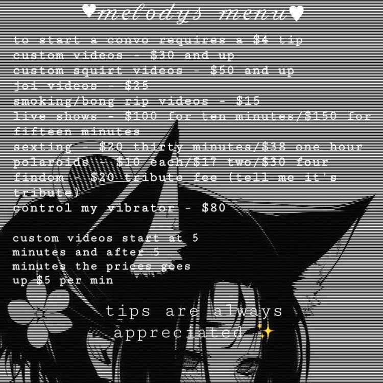 here is my official menu for my VIP page, subscription price..