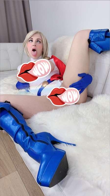 Power Girl’s suit couldn’t handle these curves…So I took it ..