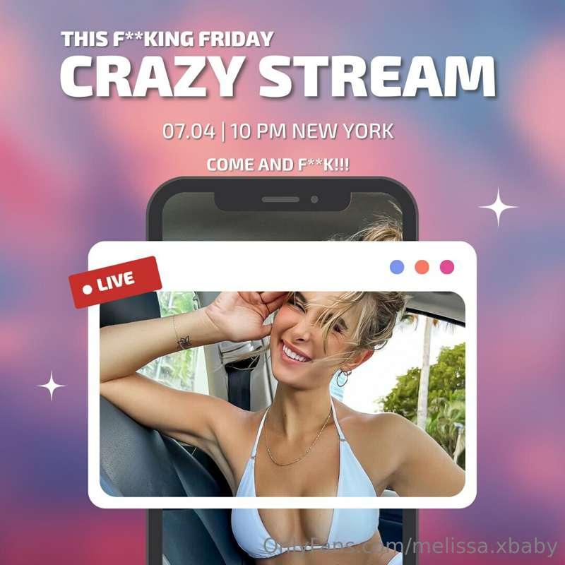 This f****ng Friday!😈

22:00 PM NY

I'll make a crazy STREAM..
