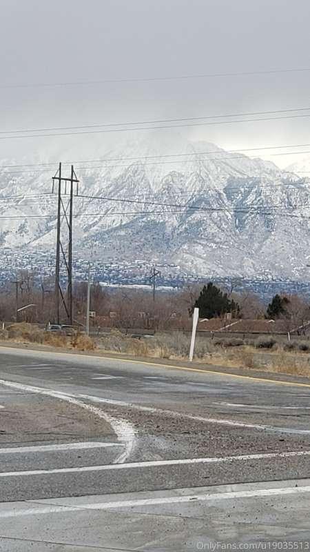 In Salt Lake City Utah. The mountains look like a painting. ..
