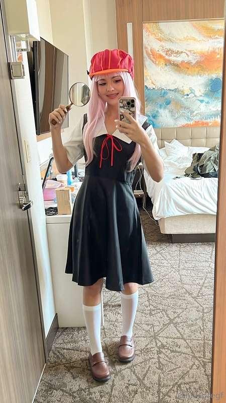 day 1 cosplay! chika from love is war🕵️‍♀️🩷