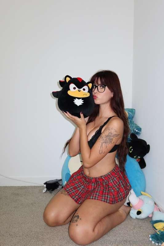 just a girl and her stuffies :3 