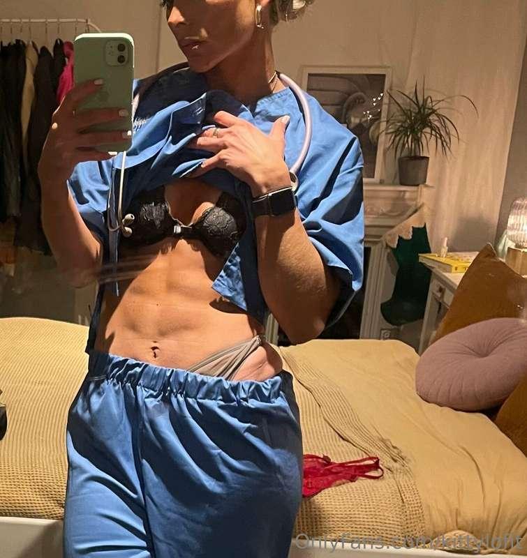 Imagine discovering this body under your nurses scrubs…