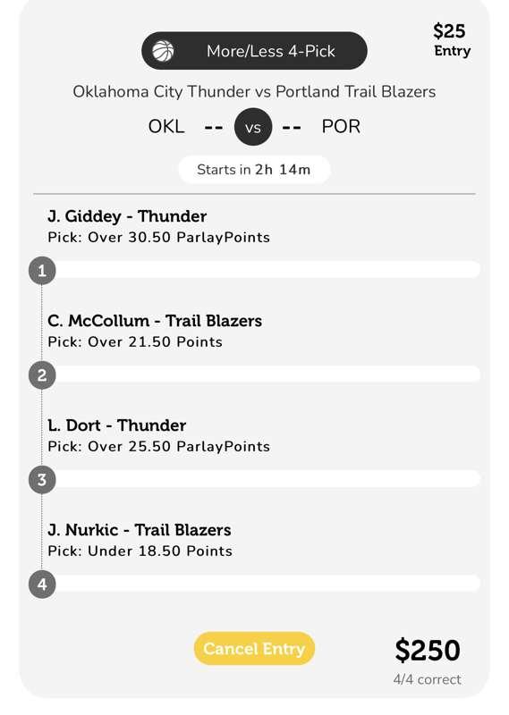 Parlay play and Prizepicks 