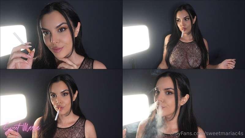 Nose exhales in a sexy see-through bodysuit x