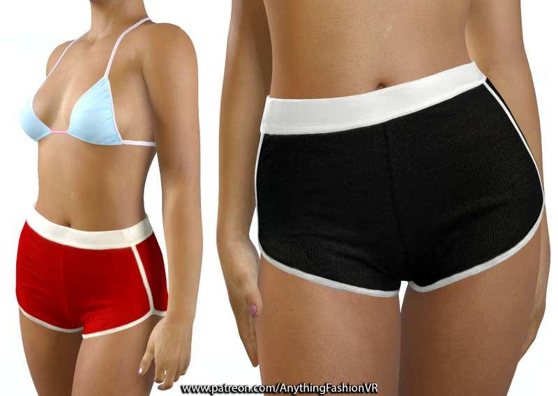 ( 8k Textures ) Red and black shorts with Undressing