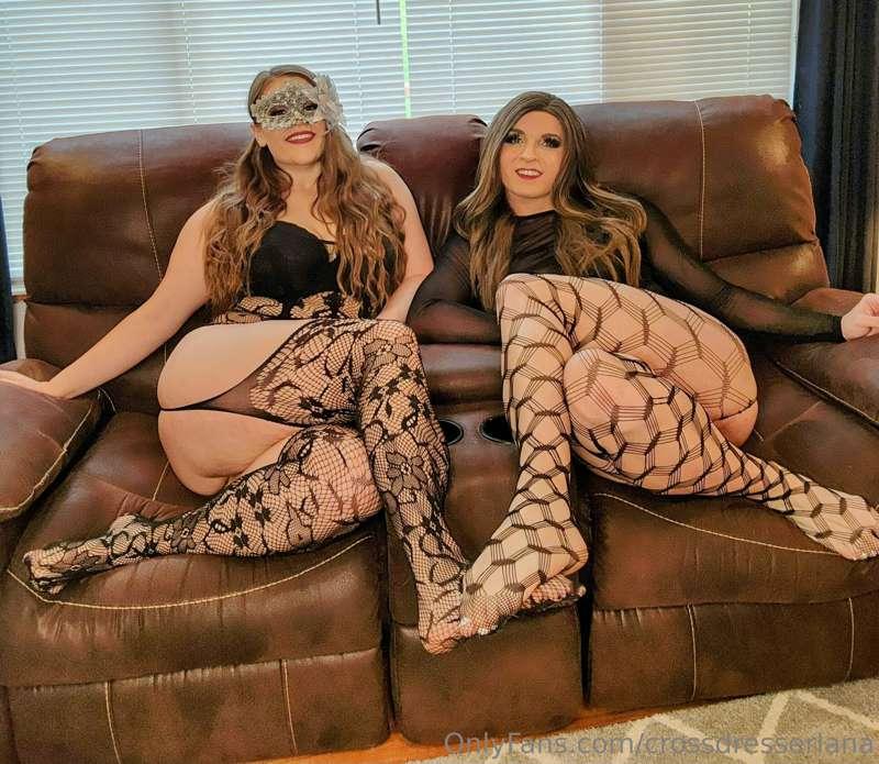 Who wants to join us on the couch in these sexy crotchless f..