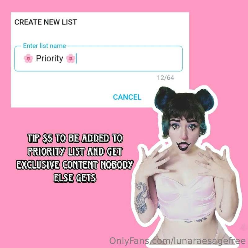 Tip here! 🌸Priority 🌸 list gets a ton of EXCLUSIVE and EXPLI..