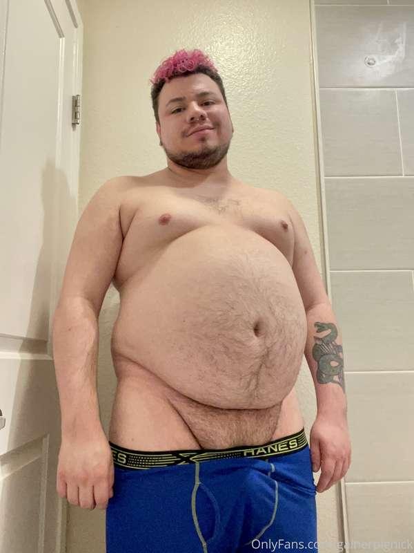 Being pinned by your own fat gut from stuffing it so much is..