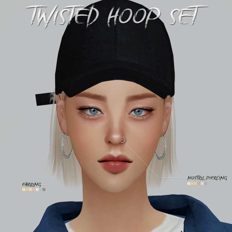 Twisted Hoop Set