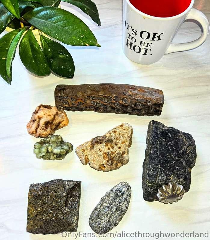 I collect rocks and minerals, the long skinny one is a fossi..