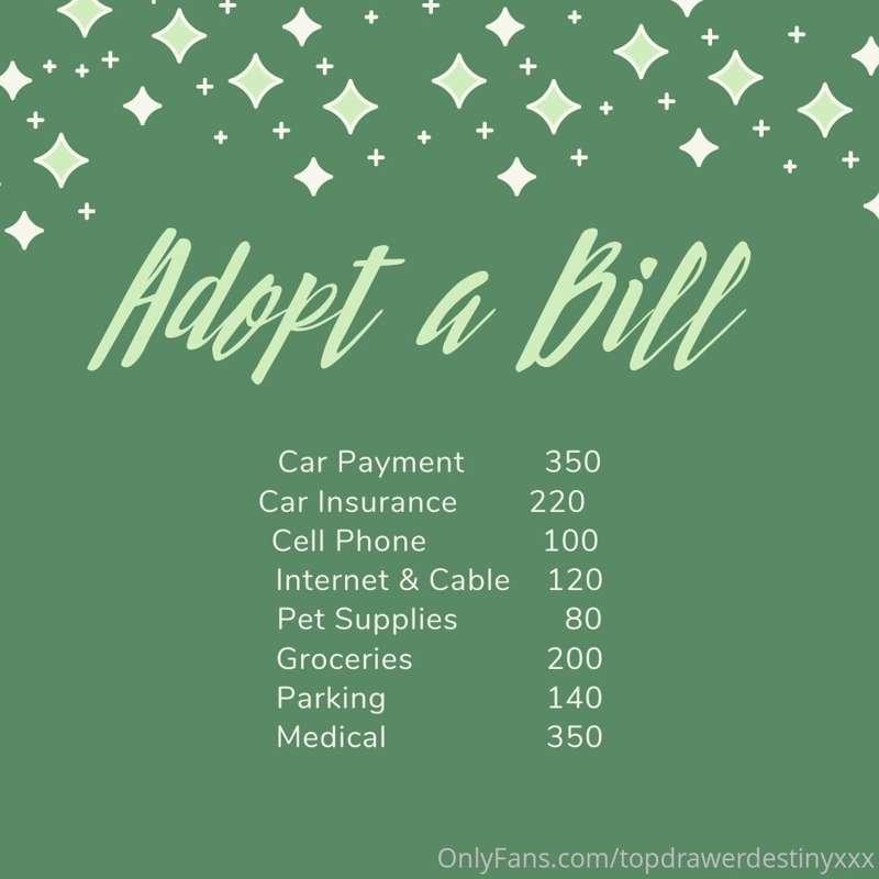 My Adopt A Bill Program is still available! xoxo