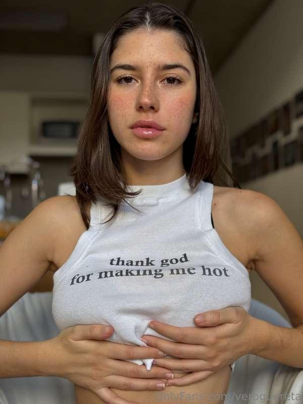 Do you agree? 🖤 In my “Thank God for making me HOT” shirt to..