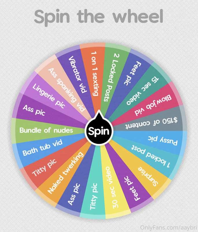 Let’s play a game 😝💦 content worth $10-150!
1 SPIN: $10
2 SP..
