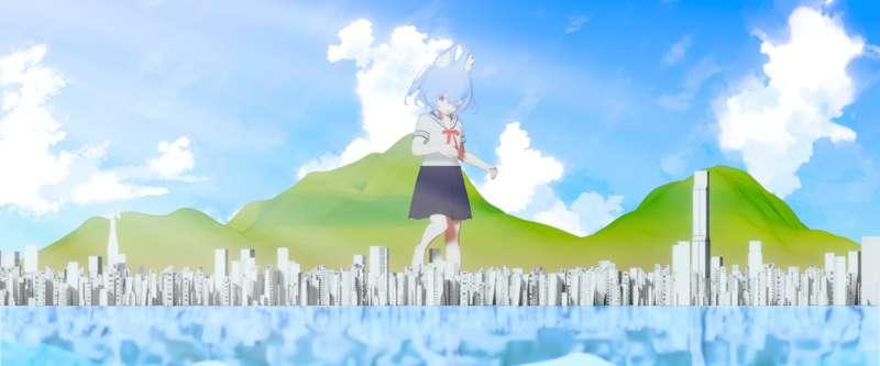 Girl stand in the city