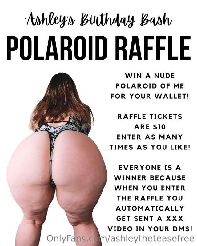 ✨ POLAROID RAFFLE ✨
WIN A NUDE POLAROID OF ME FOR YOUR WALLE..