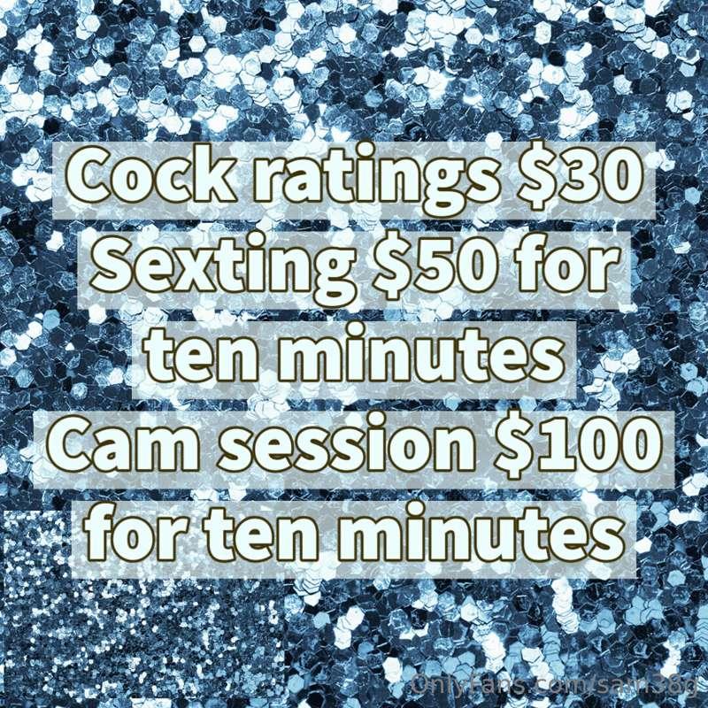 Doing cock ratings, sexting & cam sessions today till 9PM ES..