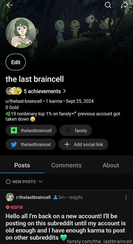 🌿I made a new reddit account🌱

I'll be posting on my subreddit till my account is old enough and I have enough karma to post on subreddits 💚 

https://www.reddit.com/u/thelast-braincell/s/yYXtVIpyXj