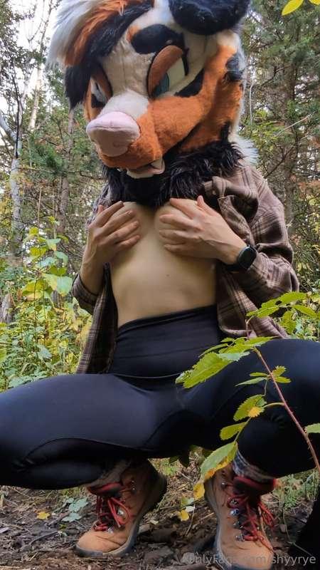 sometimes a puppy can't help but play in the woods~