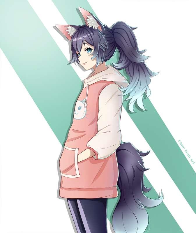 Anime kitsune girl