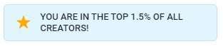 Thank you for putting me in the top 1.5% I am truly honored.