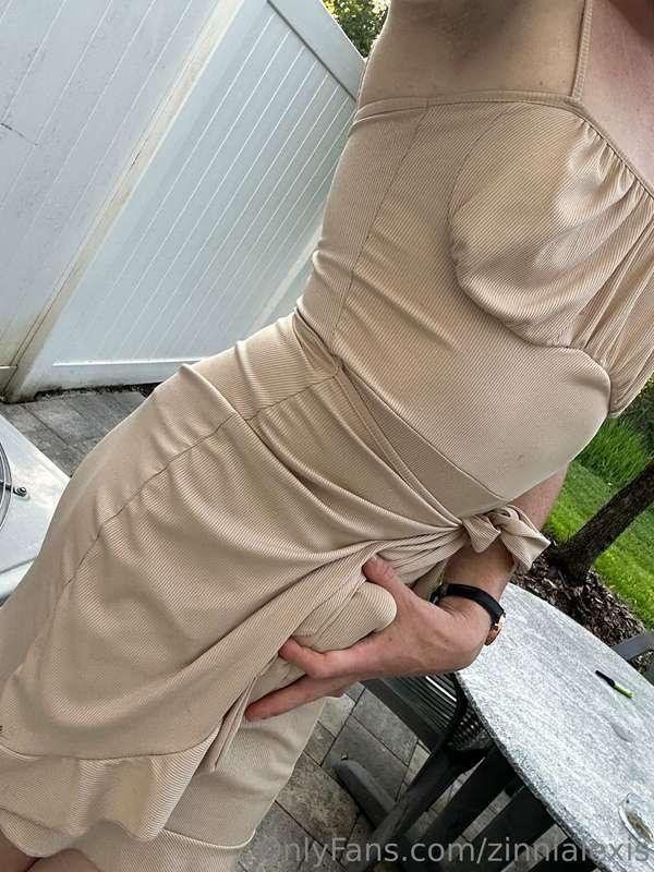My cock and panties show through my dress 💕