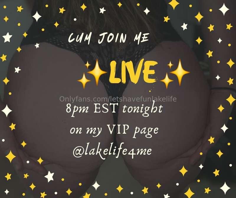 I'm going LIVE in a few hours on my VIP page! Make sure to c..