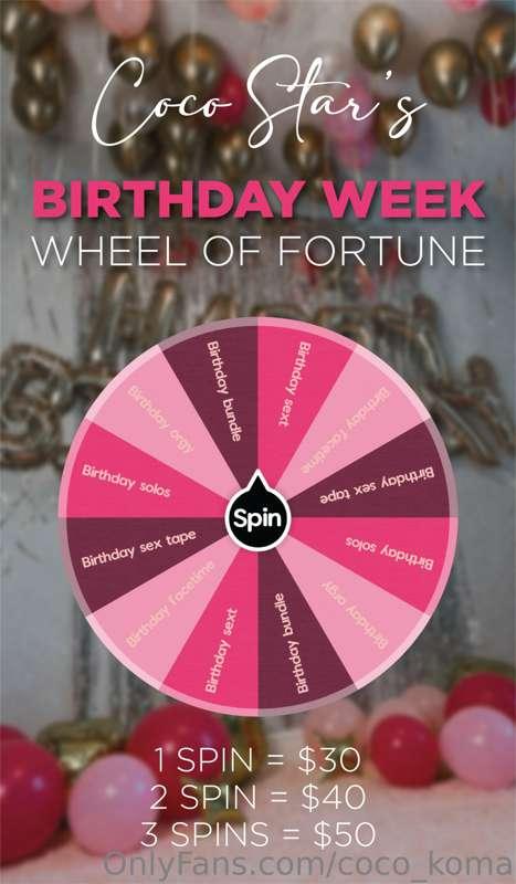 ✨Birthday Week Wheel of Fortune ✨

For those of you that are..