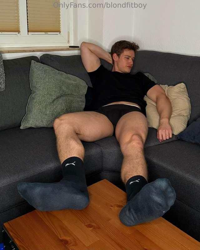 Straight out of the gym. 🥵 With or without socks? 😈😜